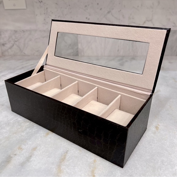 Other - 5 Slot Brown Crocodile Skin Pattern Leatherette Watch Box